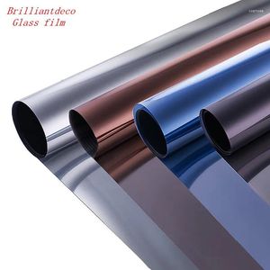 Window Stickers Static Cling Solar Film Glue Free Glass Sunscreen PVC Insulation Building Sliver Anti-UV 45x200cm