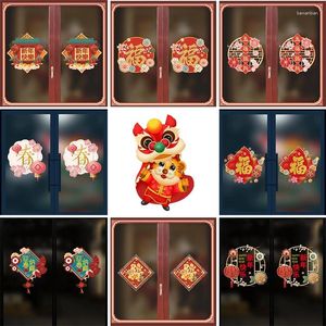 Оконные наклейки на 2024 год китайский весенний фестиваль Благословение традиционные декор наклейки на дверь пленка