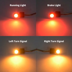 MOTORCYCLE TURS SIGNAL LED MINI BRAKE LJUS FRAM BAKERA LAMP SVART/CHROME UNIVER