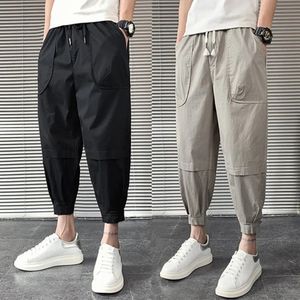 Uomo abbigliamento primavera estate nuovi pantaloni tendenza tasca larghi nove punti pantaloni harun i piedi raggruppati pantaloni casual per uomo ropa hombre