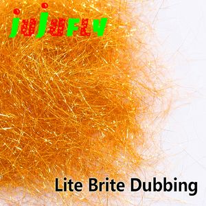 JuJufly 1Pack Metallic Ultra Fine Tinsel Fiber Fly Dub 10colors Lite Brite Universal Dubbing Trout Trout Materiais de empate de mosca