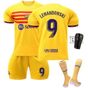 2022-23 Barcelona Três AMARELO Nº 9 Lewanda 6 Jersey elemental do Catalão de Futebol Gavi