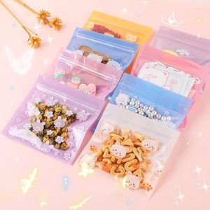 Storage Bags Cute Cartoon Self Sealing Plastic Bag Candy Biscuit Sealed Christmas Gift Packaging 10pcs/lot