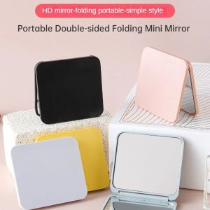 2-face Makeup Mirror Square Portable Cute Girl's Gift Hand Mini Magnifying Mirror Pocket Double-sided Makeup Mirror Compact