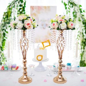 Yannew 2st bröllopsblommor för mittstycken Artificial Rose Cream White Kissing Ball Floral Arrangement Party Table Decors