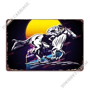 Horse Racing Metal Sign Living Room Wall Decor Cinema Garage Tin Sign Poster