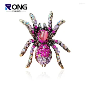Spille 2024 Fashion Opal Lifelike Spider Pin Pin Insect Vintage Insect for Women Party Formale Accessori