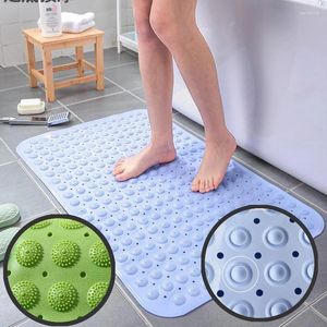 Badmattor PVC Anti-SKID Home Soft Shower Badrum Massage Mat Sug Cup Non-Slip BathTub Mattan stor storlek Rektangelfot