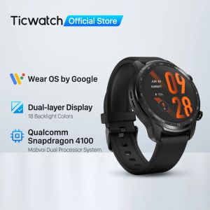 Zegarki Ticwatch Pro 3 Ultra GPS zużycie OS Smartwatch Men Qualcomm 4100 Mobvoi Dual Procesor System Watch Blood Tlen Monitoring