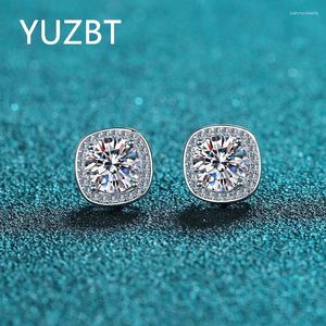 Dangle Earrings YUZBT PT950 Platinum Excellent Cut Total 1-2 Carat Diamond Past D Color Moissanite Cushion Stud Wedding Jewelry