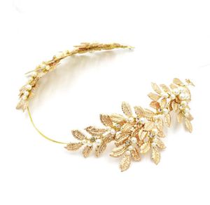 Mode guld hår tillbehör 2016 nya ankomstpärlor bröllop huvudstycke billigt blygsamma kristall fascinatorer hårkläder sexig billig blygsam 8445618
