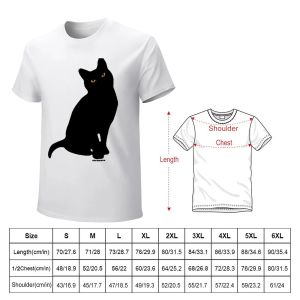 Camiseta de gato preto camiseta vintage camiseta de camiseta rápida camisetas de fãs de fãs de fãs de fãs de peso pesado para homens