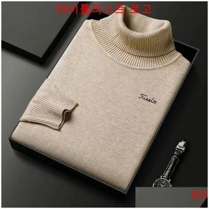 Golf T-Shirts Shirts Brand Titlesit Männer Pullover Winter Herren Wolle Plover High Collar Weiche und warme gestrickte Tragenlieferung Sport OUT86