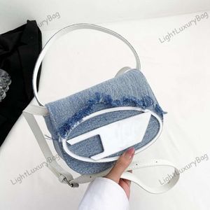 Heta försäljning crossbody väskor designer väska canvas denim väska kvinnor lyx axel väskor underarm klaff dingdang väska mode handväska lady svart totes