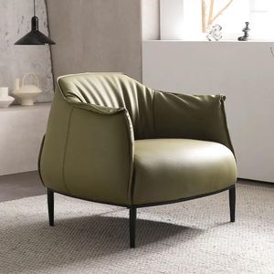 Stuhl Deckt leichte luxuriöse Single -Sofa Italienische Stil Nordic Freizeit Napa Leder modernes minimalistisches Wohnzimmer