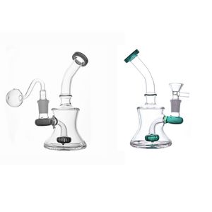 Toptan Renkli 7inç Mini Cam Tütün Bong Sigara İçme Suyu Dab Teçhizat Boru Percolator Shisha Filtre Bubbler Catcher Borular Bongs Petrol Brülör Kase