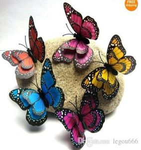 3D Duvar Çıkartmaları Butterfly Buzdolabı Mıknatıs Düğün Dekorasyonu Ev Dekor Odası Süslemeleri Kelebek Çift Baskı 7cm JIA1973736366