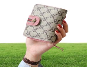 4 colors wallets men women fashion card holder credit cards changes cute short bee pattern wallet5776516