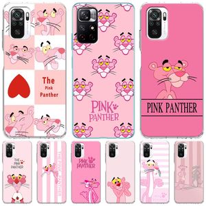 Pink Funny Panther Case för Xiaomi Redmi Note 12 Pro Plus 10C 10 11T 5G 11S 8 11 9T 9C 9A 9A 9S 10S 8T Silicone Clear Phone Cover