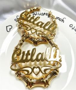 Orecchini di bambù personalizzati Acrilico Acrilico Personalizza Orecchini Nome Personalizza Gioielli Visualizzazione Orecchini affascinanti Gold Gold 2009239949267