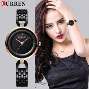 Curren Personalized Women Dress Watch Analog Luxury Rhinestone in acciaio inossidabile Women Watch Black Ladies Clock9921791