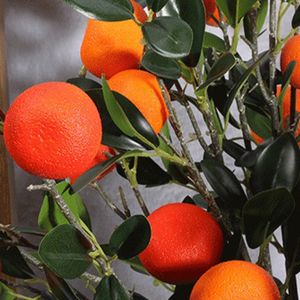 Искусственные фрукты оранжевые ветви искусственные растения фруктовый дерево кумкват ветвь фальшивый цветок для домашней гостиной в саду декор