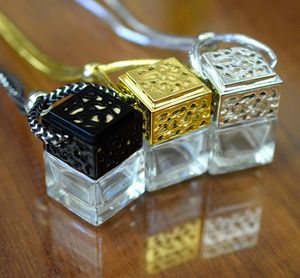 Cube Perfume Bottle Car شنقا 5 مل عطر الهواء للزيوت الأساسية زجاجة زجاجة زجاجة زجاجية فارغة A034651076