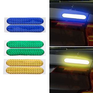2Pcs Car Door Reflective Stickers Decal Warning Reflective Tape Strips Safety Mark Reflector Tape Stickers Exterior Accessories