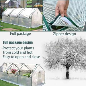 6 Types Walk-in Greenhouse Replacement Cover Flowers Plants Warm for Outdoor Indoor PVC Greenhouse Cover with Zipper and Shelf