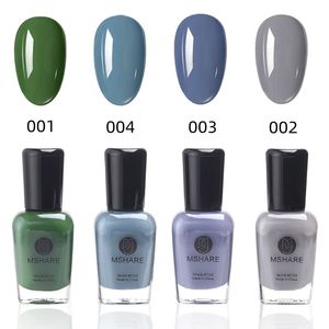 Mshare blu normale smalto per unghie normali secco rapido classico nail art per chiodo di durata per unghia durata Air secco senza taglio senza lampada a led UV 15ml