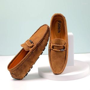 Sıradan Ayakkabı Erkek Marka Moda Süet Deri Loafers Yumuşak Konforlu Sürüş İnsan Mokasenleri Yürüyüş Spor ayakkabıları