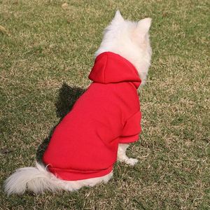 Dog Apparel Stylish Pet Clothes Solid Color Dress-up Two-leg Hoodie Shirt Outfit