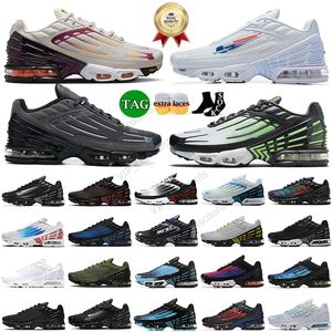 Moda TN PLUS III Sapatos Chaussures Sport Tuned 3 TN3 Stock Sports Black Royal Triple White Black Sneakers Zapatos Deportivos Mens Running TNS Trainers Sneakers
