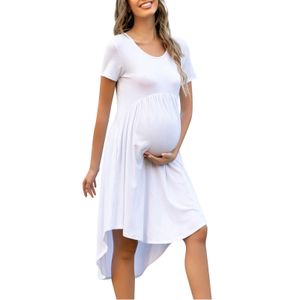 Dresses For Women Pregnant Dresses Maternity V-neck Three Quarter Sleeve Pleated Beautiful Clothes Pregnancy Party Evening Dress