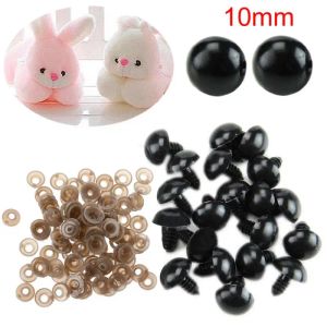 20pcs 6/8/9/10/200/14/16/18/20mm olhos de segurança plástica preta para ursinho de pelúcia/bonecas/brinquedo animal/feltro