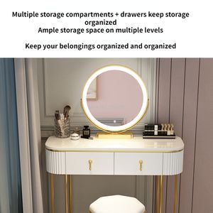 Yatak Odası Dolapları Lüks Katı Dresser Masalar Vanity Modern Makyaj Toyunma Masası Ayna ile Konforlu Yatak Odası Çekmeceleri