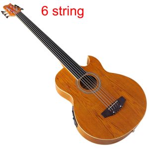 Cables 5 String Electric Acoustic Bass Guitar Ashwood Body 43inch Matte Finish Electric Folk Bass Guitar with Eq