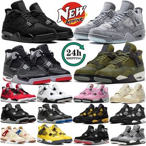 Basketball Shoes for Men Women 4 4s Sneakers Black Cat Yellow Thunder Military Sail White Oreo Bred Purple Metallic Fire Red Seafoam Mens Trainers