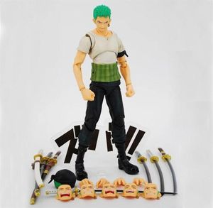 Anime One -Stück Roronoa Zoro Past Blue Variable Boxed 18 cm PVC Action Figure Collection Model Doll Toys Geschenk X0503306K6926742
