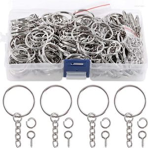 Keychains 450Pcs Key Rings With Chain Open Jump Ring Connector And Screws Eye Pins For Crafting Jewelry Making