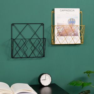 Wall Hanging Magazine Holder Metal Mail Letter File Organizer Holder Home Bedroom Bathroom Organizer Supplies