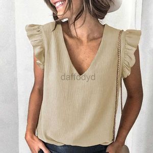 Women's Blouses Shirts Simple Stylish Temperament Pure Color Blouse Female Women Blouse Sleeveless for Office 240411