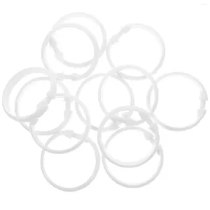 Shower Curtains 12pcs Curtain Rings Shape Hooks Hanger Bath Drape Loop Clip Glide For Home Bathroom Window Rods