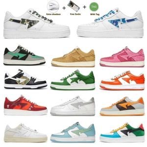 Bapesk8 Designers Scarpette Black White Platform Plate-Forme Brown Ivory per State in pelle di brevetto Green Uomini da donna allenatore da jogging da donna