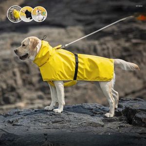 Dog Apparel Raincoat Waterproof Jacket Rain Pet Rainwear Clothes With Reflective Stripe Outdoor Dogs Accessories