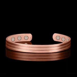 Bangle 2019 Мужчины Женщины здоровые чистый медный магнитный браслет здоровый силовой терапия магниты Bandles Lovers Gift 240411