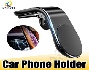 Magnetyczny uchwyt telefonu do telefonu L kształt stojaka na mocowanie wentylacyjnego w samochodzie GPS uchwyt telefonu komórkowego dla iPhone'a 12 Samsung smartfon Izeso2013240