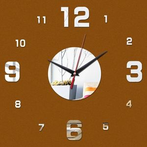 3D Clock Clock DIY ملصقات الجدار مرآة المنزل ديكور الكوارتز الإبرة مشاهدة غرفة المعيش