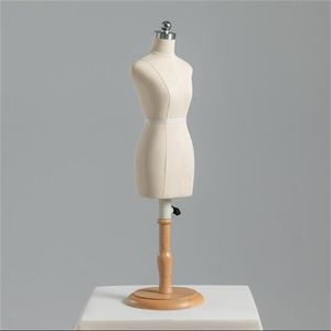 Mini Wooden Sewing Female Mannequins, Body Tripod Stand, Manikin Shoulder Strap, Clothing Cut Can Pin Villain, E067, 1/3, 1/4