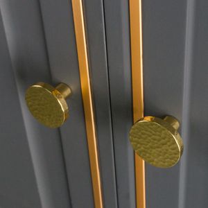 Patterned Brass Single Hole Furniture Handles Knobs Light Luxury Round Gold Handle Wardrobe Dresser drawer Cabinet Knob